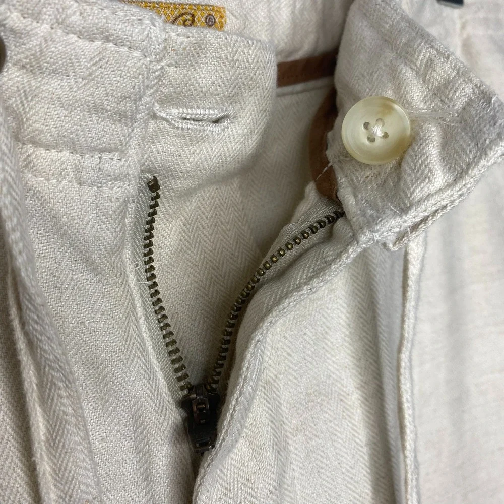 THE HAVANERA CO Linen Blend Pants Mens 32 Beige Drawstring Relaxed Fit‎ Casual